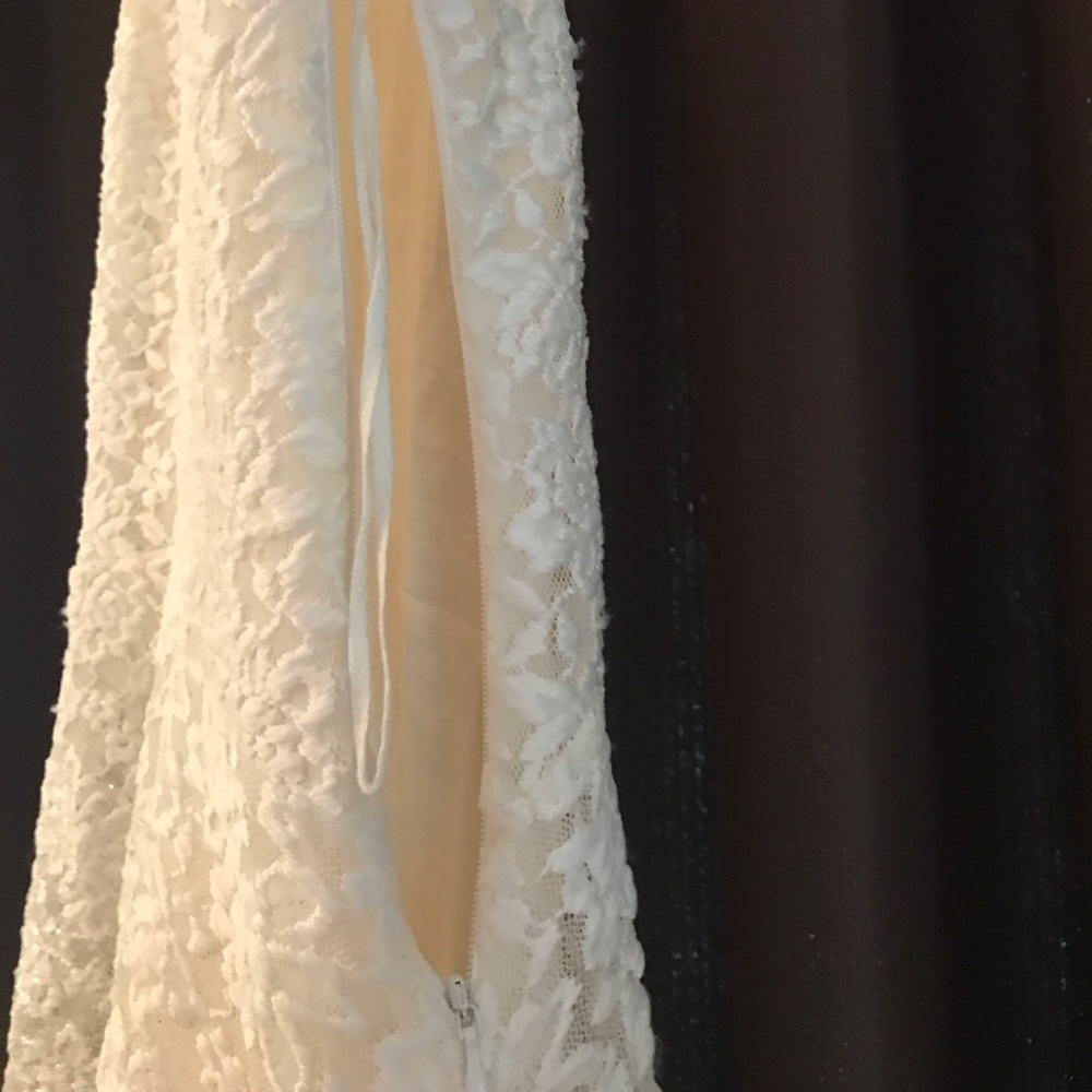 Free People White Lace Gold Foil Ombré Dress - Picture 2 of 7